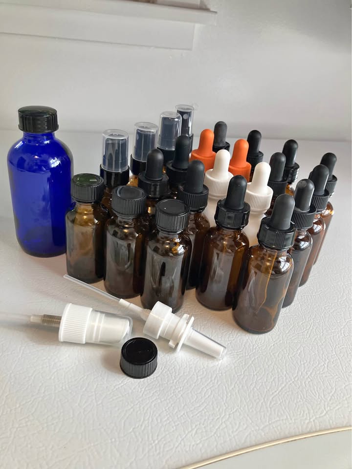 Assorted Glass Dropper and Spray Bottles Lot